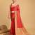 Red woven self design embellished pure silk banarasi saree with blouse