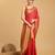 Red woven self design embellished pure silk banarasi saree with blouse