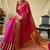 Pink woven self design embellished pure silk patola saree with blouse