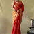 Red woven self design embellished pure silk patola saree with blouse
