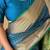 Teal blue woven self design embellished pure silk patola saree with blouse