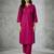 Pink embroidered rayon kurta set