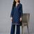 Navy embroidered rayon kurta set
