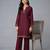 Maroon embroidered rayon kurta set