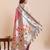Pink floral print pure soft silk banarasi saree with blouse