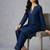 Navy embroidered rayon kurta set