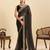 Black striped, sequence georgette bollywood saree with blouse