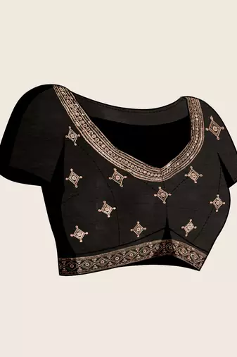 Black striped, sequence georgette bollywood saree with blouse
