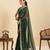 Dark green striped, sequence georgette bollywood saree with blouse