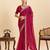 Dark pink striped, sequence georgette bollywood saree with blouse