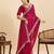 Dark pink striped, sequence georgette bollywood saree with blouse