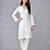 White embroidered rayon kurta set