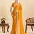 Mustard striped, sequence georgette bollywood saree with blouse