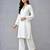 White embroidered rayon kurta set