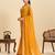 Mustard striped, sequence georgette bollywood saree with blouse