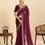 Wine striped, sequence georgette bollywood saree with blouse