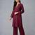 Maroon embroidered rayon kurta set
