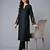 Black embroidered rayon kurta set