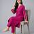 Pink embroidered rayon kurta set