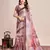 Multicolor printed floral print geometric print cotton linen bollywood saree with blouse