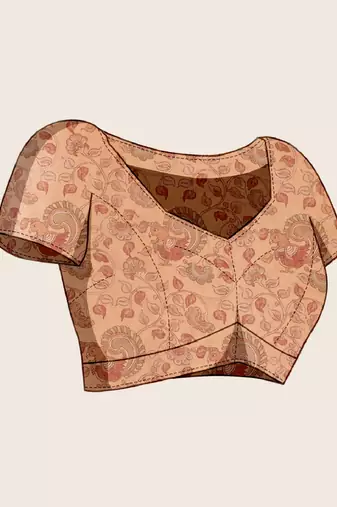 Multicolor printed floral print geometric print cotton linen bollywood saree with blouse