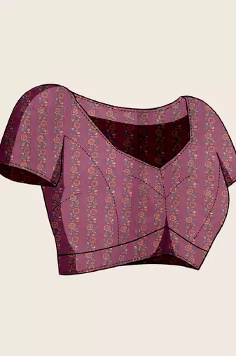 Multicolor printed floral print geometric print cotton linen bollywood saree with blouse