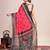 Multicolor printed floral print geometric print cotton linen bollywood saree with blouse
