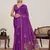 Purple printed linan bollywood saree with blouse