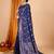 Navy blue woven self design embellished pure silk banarasi saree with blouse