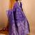 Violet woven self design embellished pure silk banarasi saree with blouse
