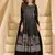 Black georgette free size stitched suit with embroidered sequin 
