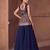 Navy georgette stitched plazzo suit with sequence lakhnavi embroidery work
