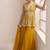 Yellow georgette stitched plazzo suit with sequence lakhnavi embroidery work
