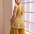 Yellow georgette stitched plazzo suit with sequence lakhnavi embroidery work