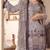 Grey chiffon semi stitched suit with embroidery & sequence work