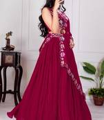 Rani Pink Color Embroidery With Multi Thread & Sequence Work Fox Georgette Lahenga Choli Set