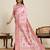 Pink floral print woven soft silk kalamkari saree with blouse
