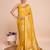 Yellow woven embellished pure silk banarasi saree with blouse