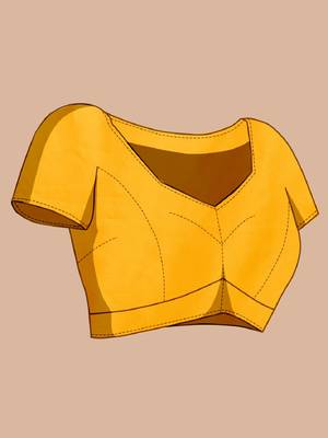 Yellow woven embellished silk blend banarasi saree with blouse 5