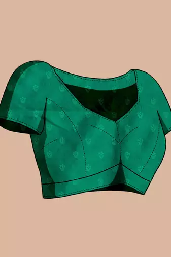 Green woven embellished pure silk banarasi saree with blouse