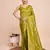 Mehendi woven embellished pure silk banarasi saree with blouse