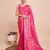 Pink woven embellished pure silk banarasi saree with blouse