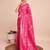 Pink woven embellished pure silk banarasi saree with blouse