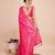 Pink woven embellished pure silk banarasi saree with blouse