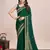 Green embroidered silk blend bollywood saree with blouse