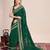 Green embroidered silk blend bollywood saree with blouse