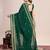 Green embroidered silk blend bollywood saree with blouse
