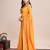 Mustard embroidered silk blend bollywood saree with blouse