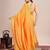 Mustard embroidered silk blend bollywood saree with blouse