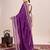 Purple embroidered silk blend bollywood saree with blouse